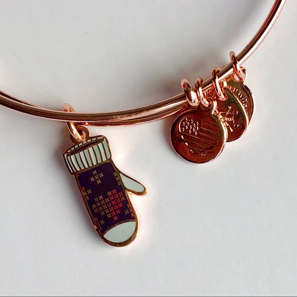 Alex and Ani Charity Mitten Adjustable Wire Bangle - Picture 2 of 4
